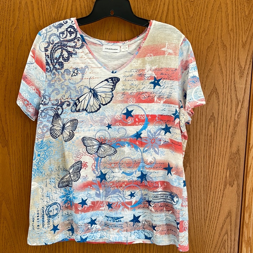 i.b.diffusion women’s short sleeve top Sz L